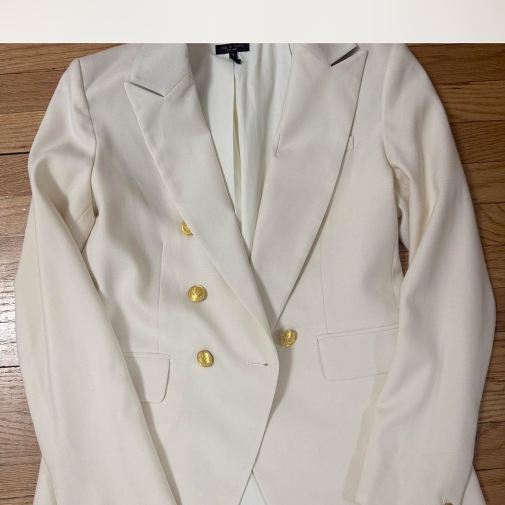 Rag & Bone Cream Blazer with Gold Accents